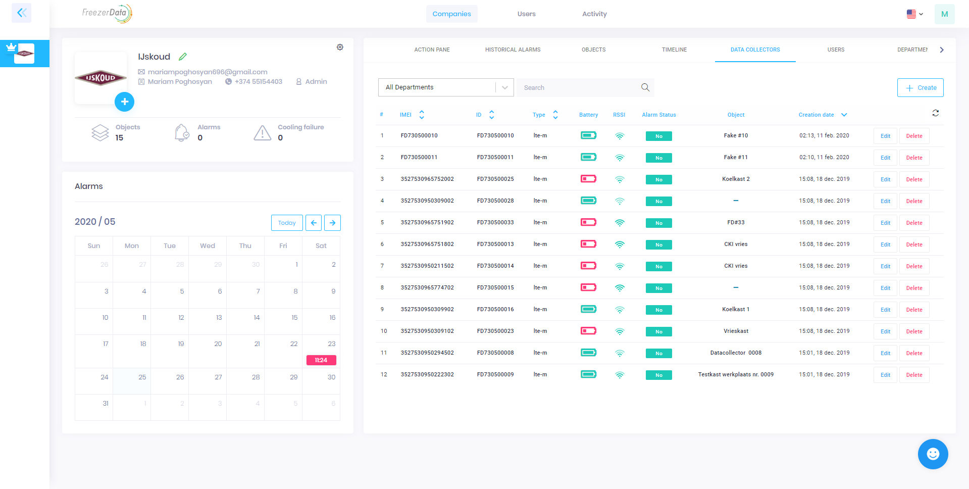 FreezerData SasS Data Collectors