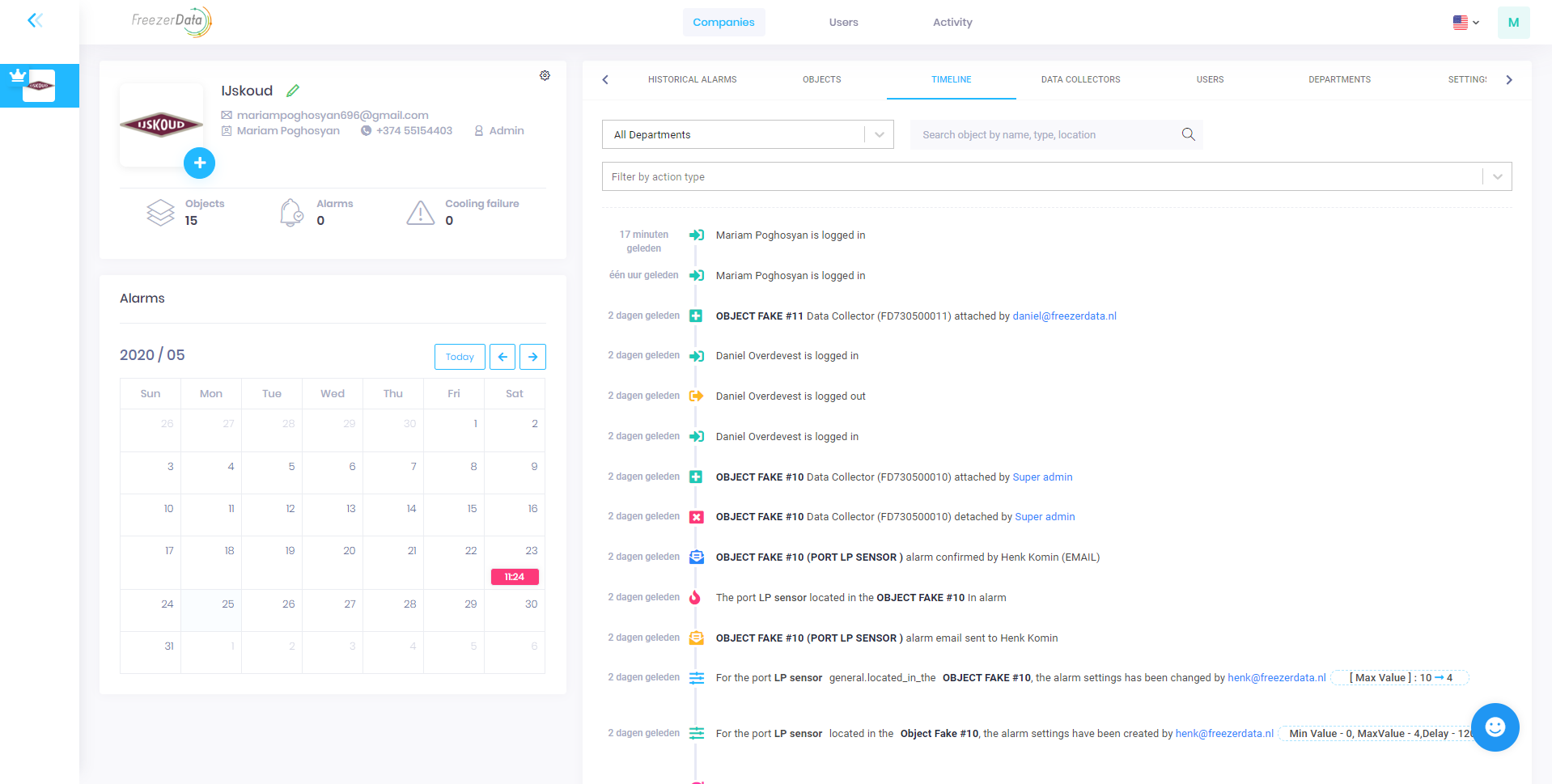 FreezerData SasS Timeline